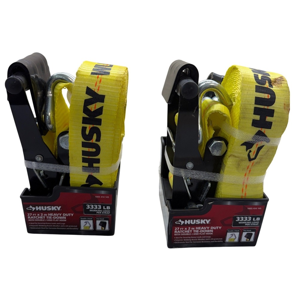 Husky 2 Pack 27 ft x 2 in Heavy Duty Ratchet Tie-Down 3333 lb 1005 414 145